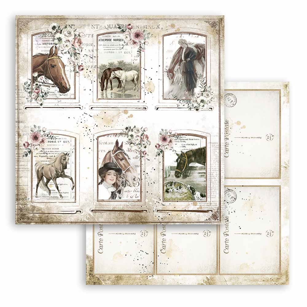 Carta Scrap Romantic Horses cards