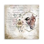 Carta Scrap Romantic Horses lady con cavallo