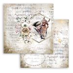 Carta Scrap Romantic Horses lady con cavallo