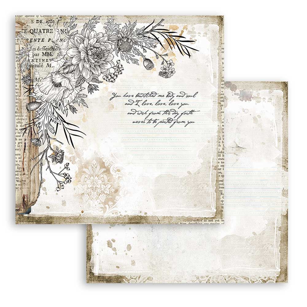 Carta Scrap Romantic Journal Angoli con Fiore