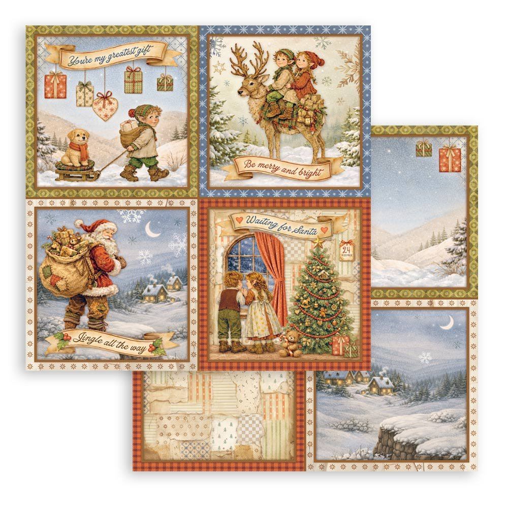 Carta Scrap Silent Night 4 cards Stamperia