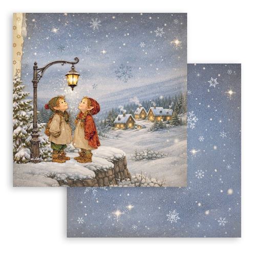 Carta Scrap Silent Night lampione Stamperia