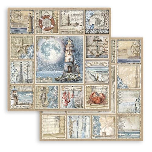 Carta Scrap Silent Sea Faro Stamperia