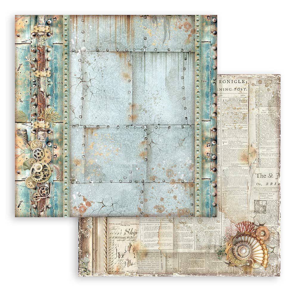 Carta Scrap Songs of the Sea bordura meccanismi Stamperia
