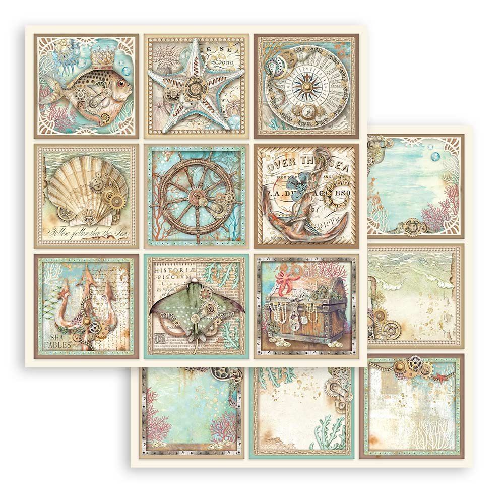 Carta Scrap Songs of the Sea tags Stamperia