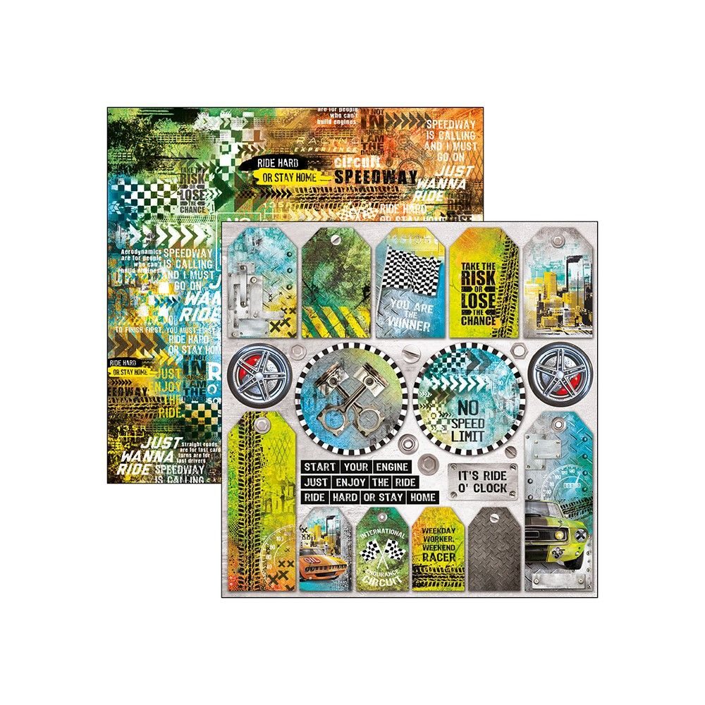 Paper Engine Tags Carta Scrap Start Your Engine Tags - Mondo Fai da Te