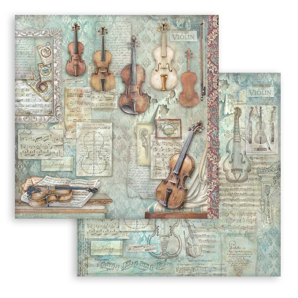 Carta Scrap Symphony violino Stamperia