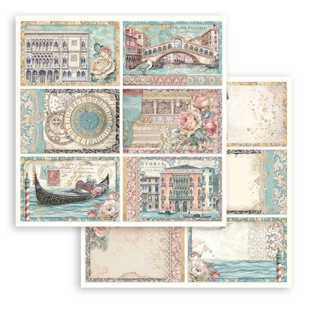 Carta Scrap Venice City of Art Palace 6 cards Stamperia