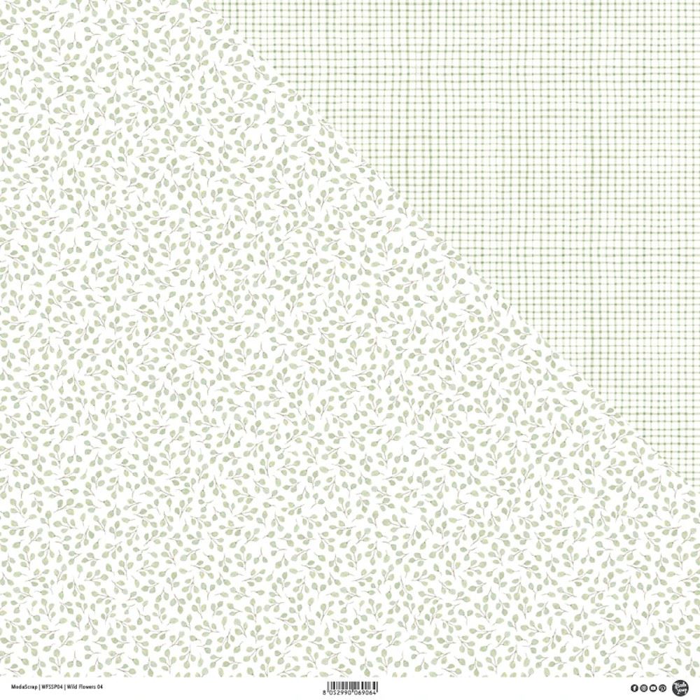 Carta Scrap Wild Flowers Verde