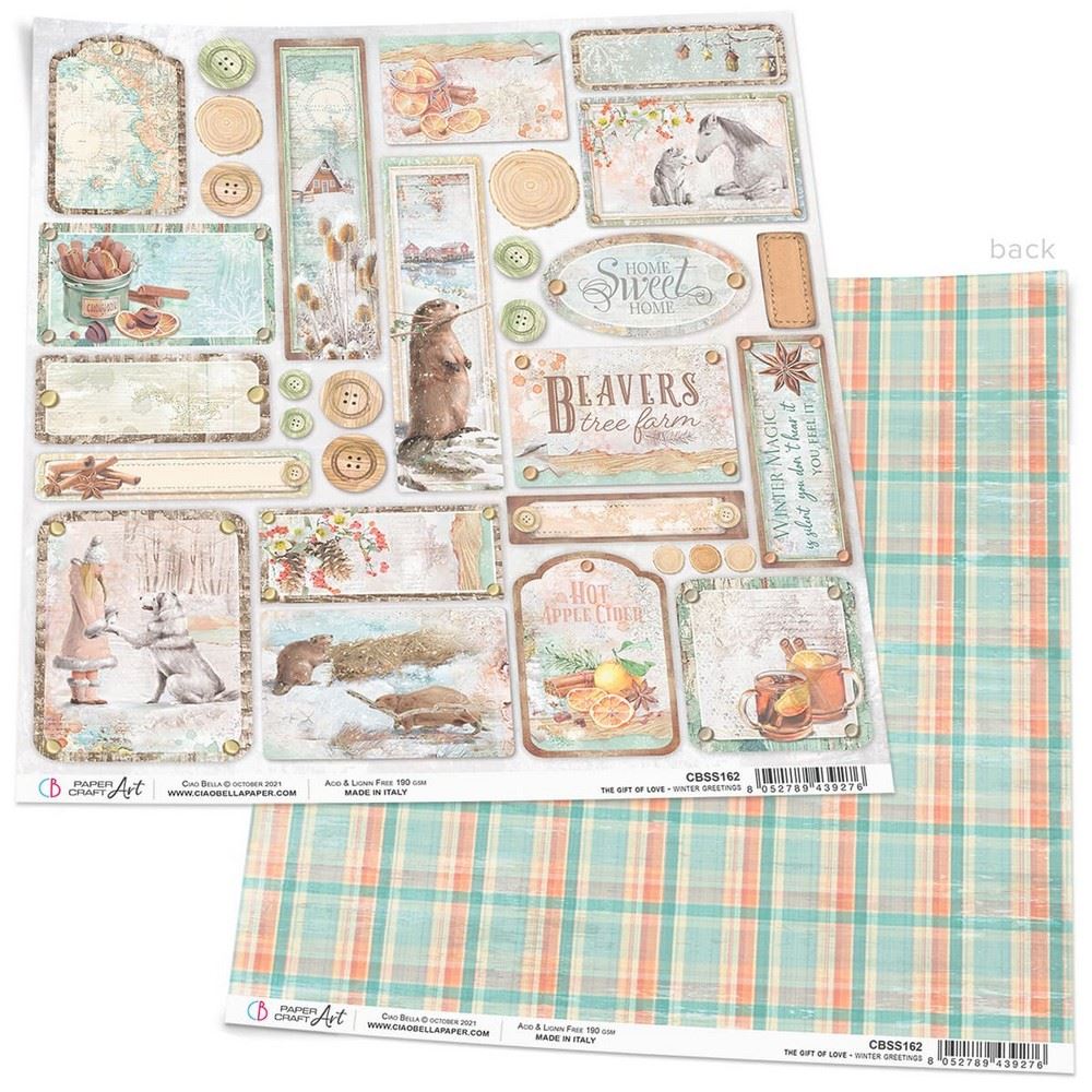 Carta Scrap Winter Greetings The Gift of Love