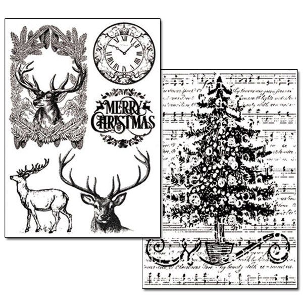 Carta Transfer Albero di Natale e cervo