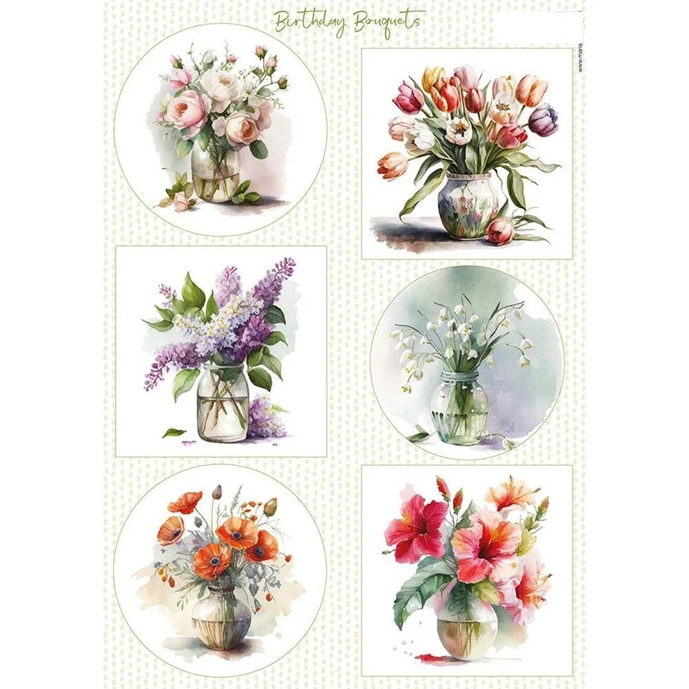 Carta da Découpage Birthday Bouquets