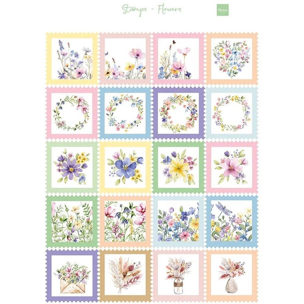 Carta da Découpage Francobolli Fiorati