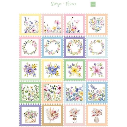 Carta da Découpage Francobolli Fiorati