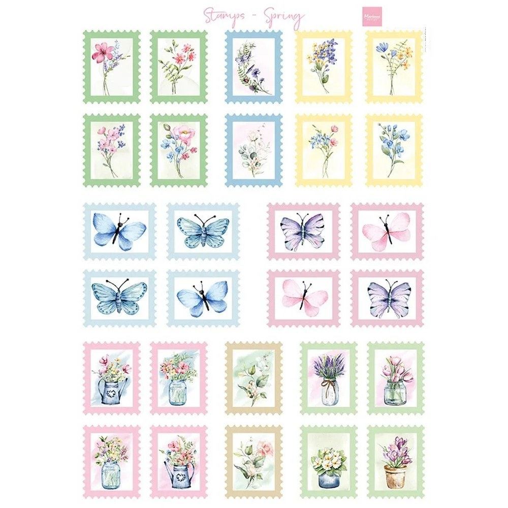 Carta da Découpage Francobolli Primaverili