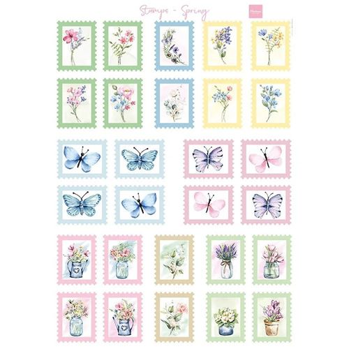 Carta da Découpage Francobolli Primaverili