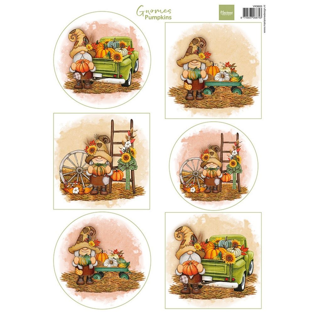 Carta da Découpage Gnomes Pumpkins