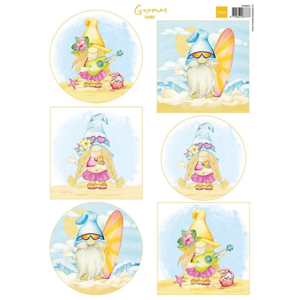 Carta da Découpage Gnomes Surf