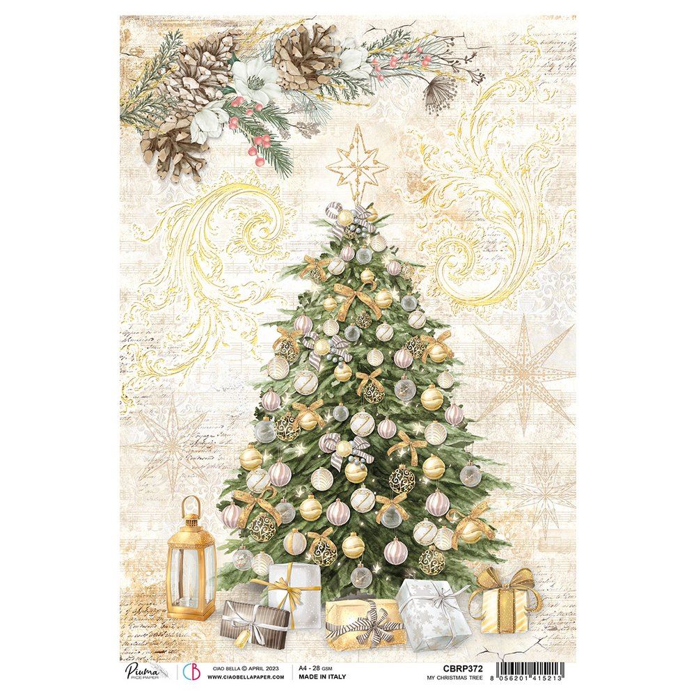 Carta di Riso Christmas tree A4