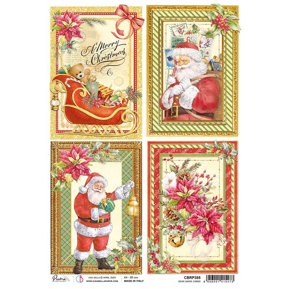 Carta di Riso Dear Santa cards A4