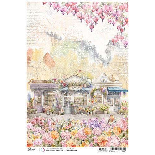 Carta di riso A4 AB Studio Peonie Bianche Stile Vintage Carta di riso A4 AB Studio Peonie Bianche Stile Vintage