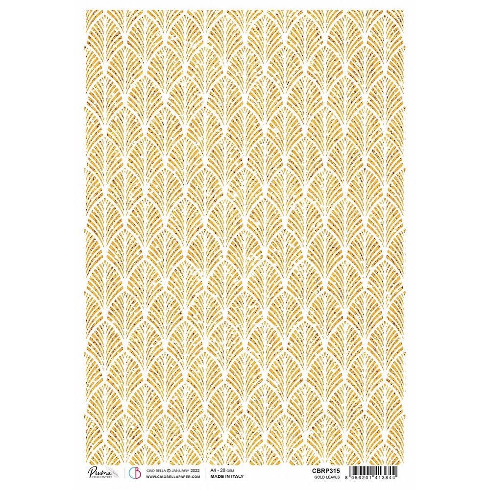 Carta di Riso Gold leaves A4