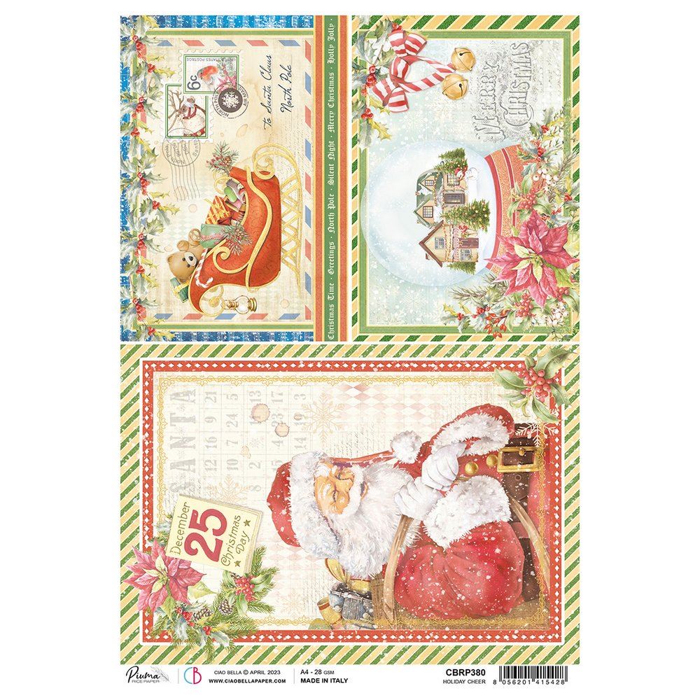 Carta di Riso Holiday Cheer A4