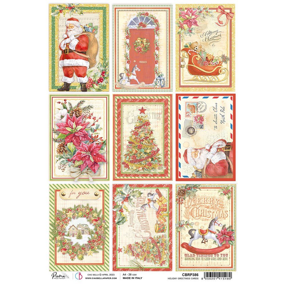 Carta di Riso Holiday greetings cards A4