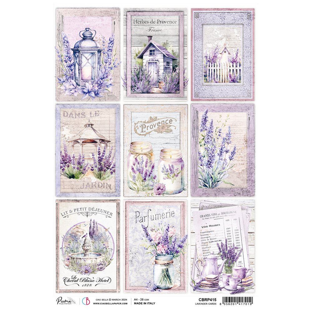 Carta di Riso Lavender Cards A4