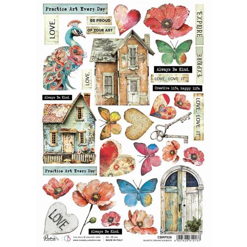 Carta di Riso Majestic Dream Elements A4