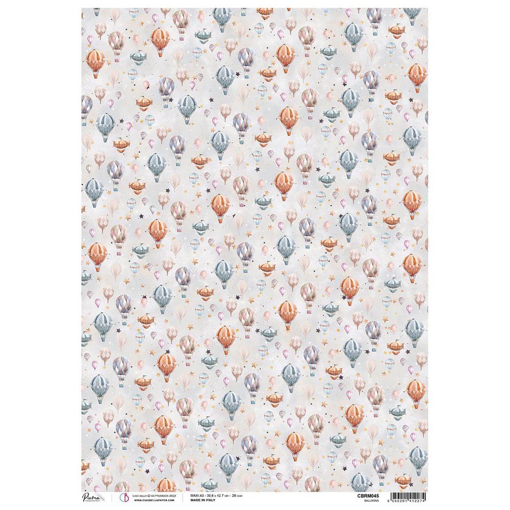 Carta di Riso Maxi A3 Balloons
