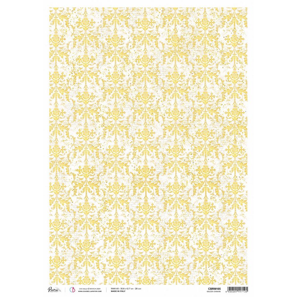 Carta di Riso Maxi A3 Golden damask