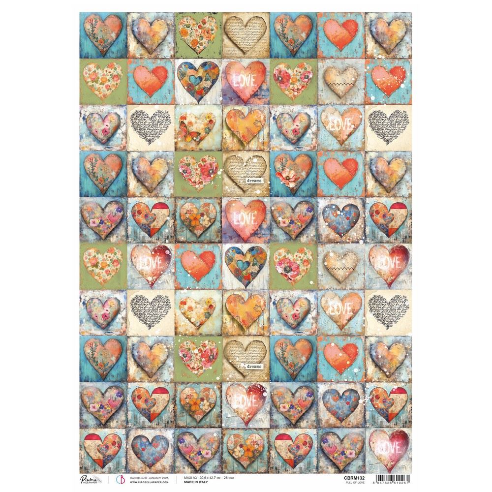 Carta di Riso Maxi A3 Majestic Dream Full of love