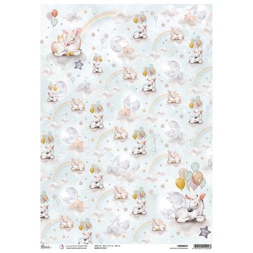 Carta di Riso Maxi A3 Unicorns and Rainbows