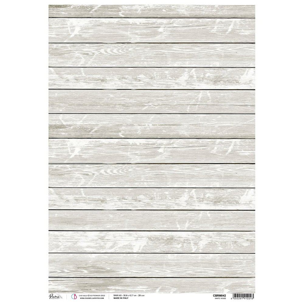 Carta di Riso Maxi A3 White Wood