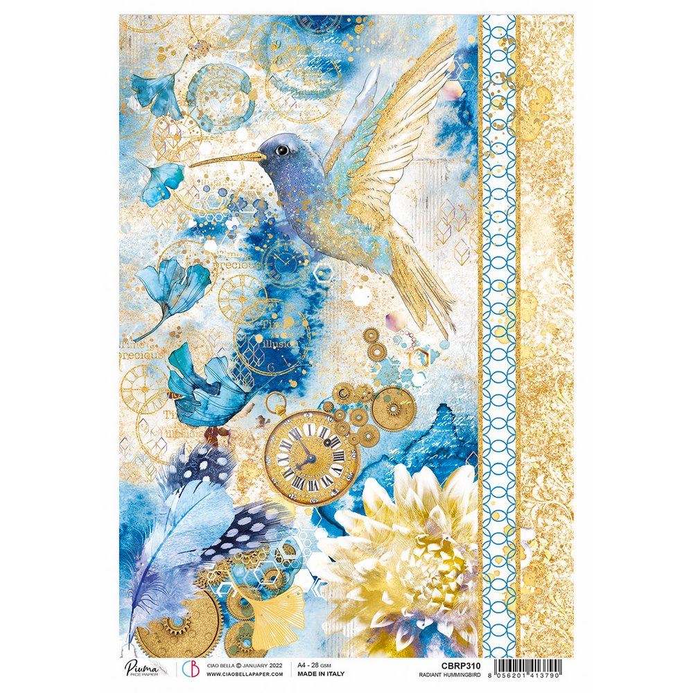 Carta di Riso Radiant hummingbird A4