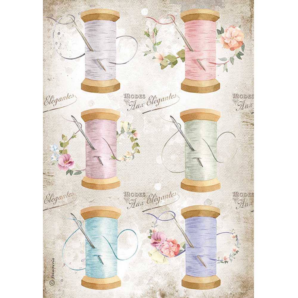 Carta di Riso A4 Romantic Threads Ago e Filo