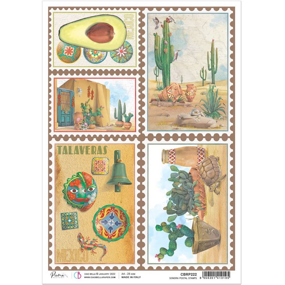 Carta di Riso Sonora Postal Stamps