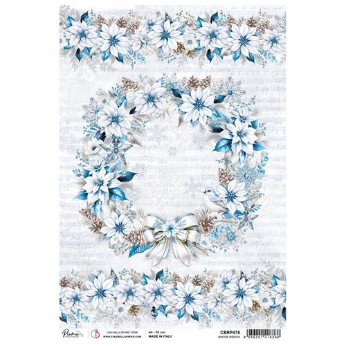 Carta di Riso Winter Wreath A4