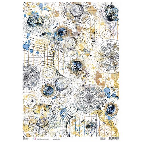 Carta di riso A3 Astronomy Celestial