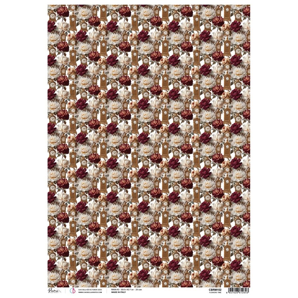 Carta di riso A3 Flowers time Book Lovers