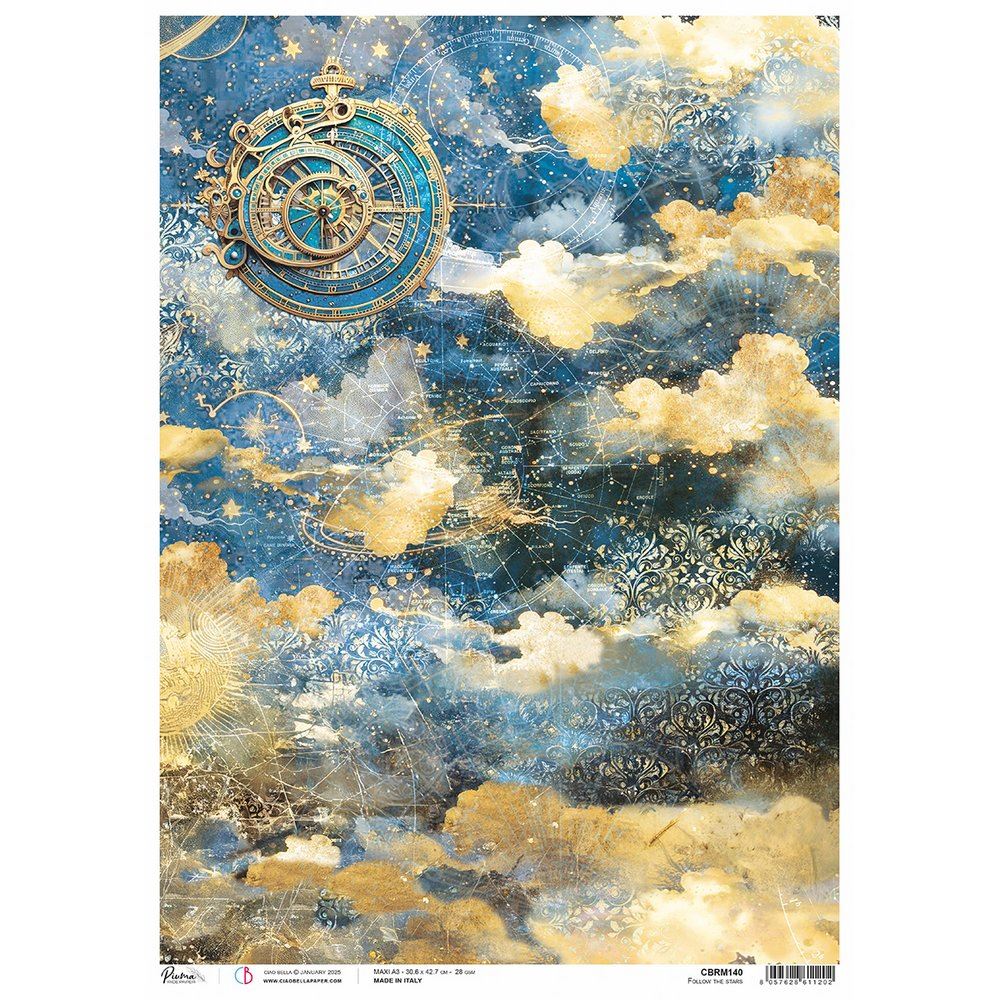 Carta di riso A3 Follow the stars Celestial