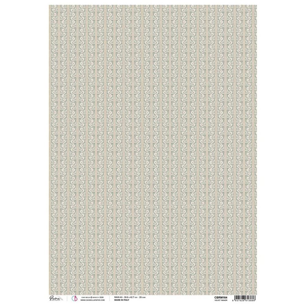 Carta di riso A3 Velvet Manor Typographic