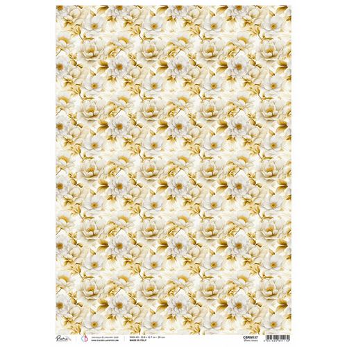 Carta di riso A3 White roses Blessing Day