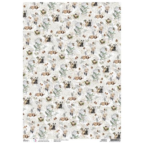 Carta di riso A3  Snowy Whispers Forest Tales