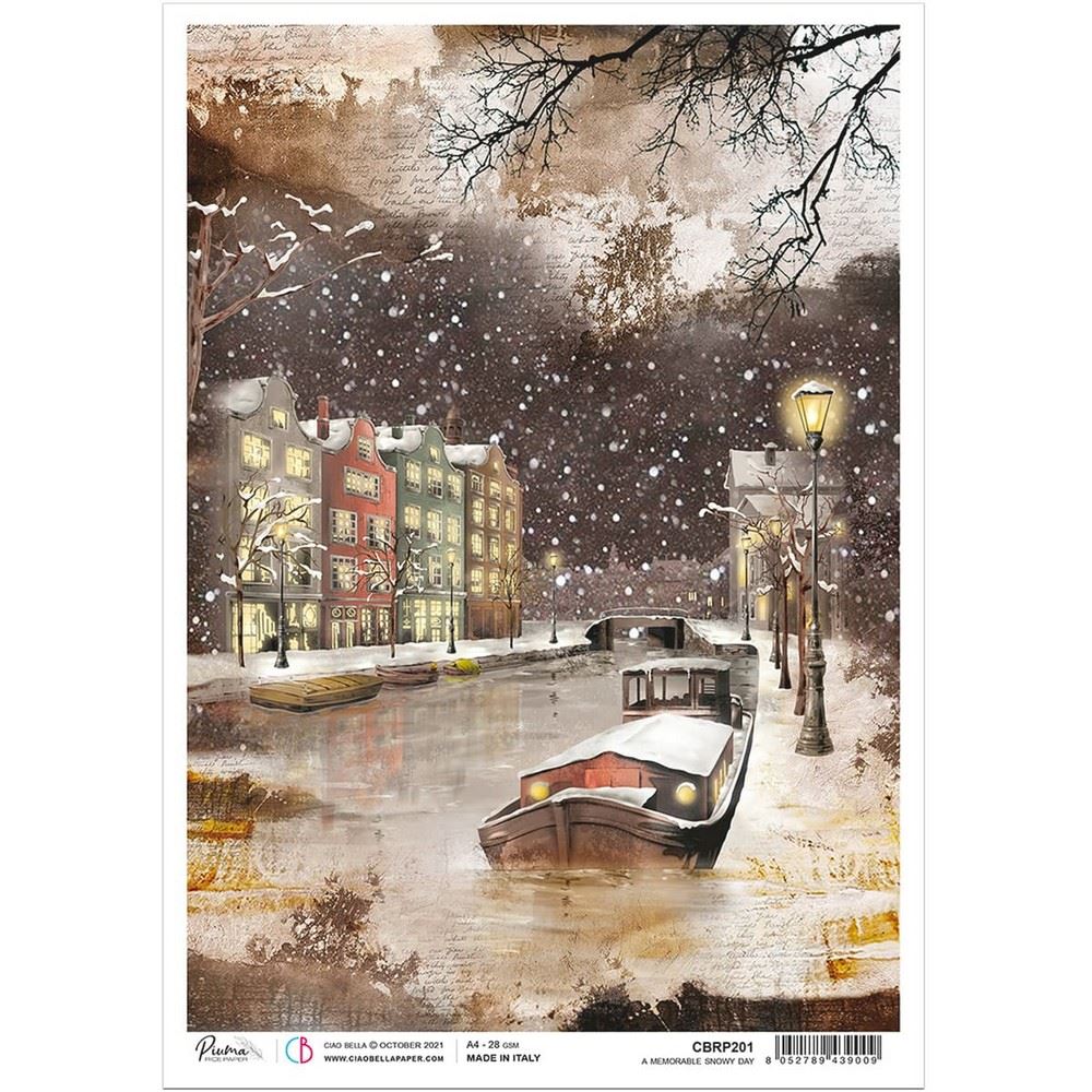 Carta di riso A4 A Memorable Snowy Day