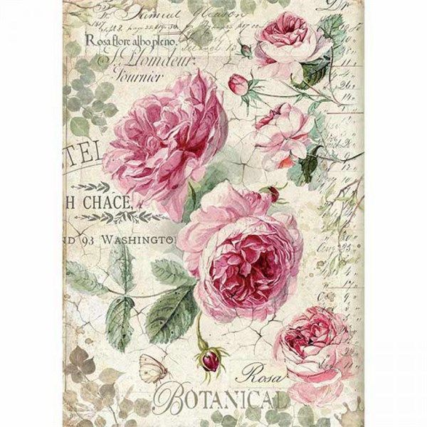 Carta di riso A4 Botanic English Roses