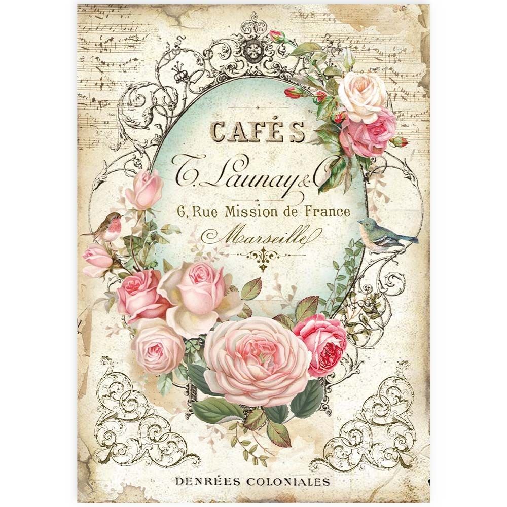 Carta di riso A4 Targa con Rose