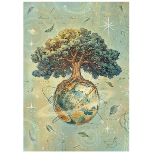 Carta di riso A new Beginning The World Tree Stamperia