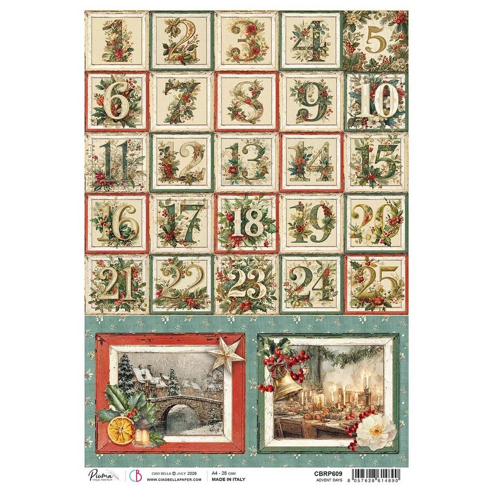 Carta di riso Advent days Merry & Bright